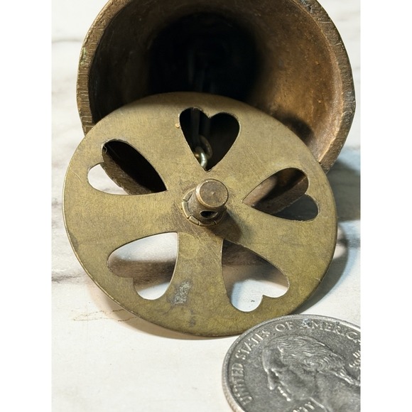 VTG SMALL BRASS BELL INSCRIBED 55-16 ~ 2" T x 1.5" W (2850) - Picture 8 of 10